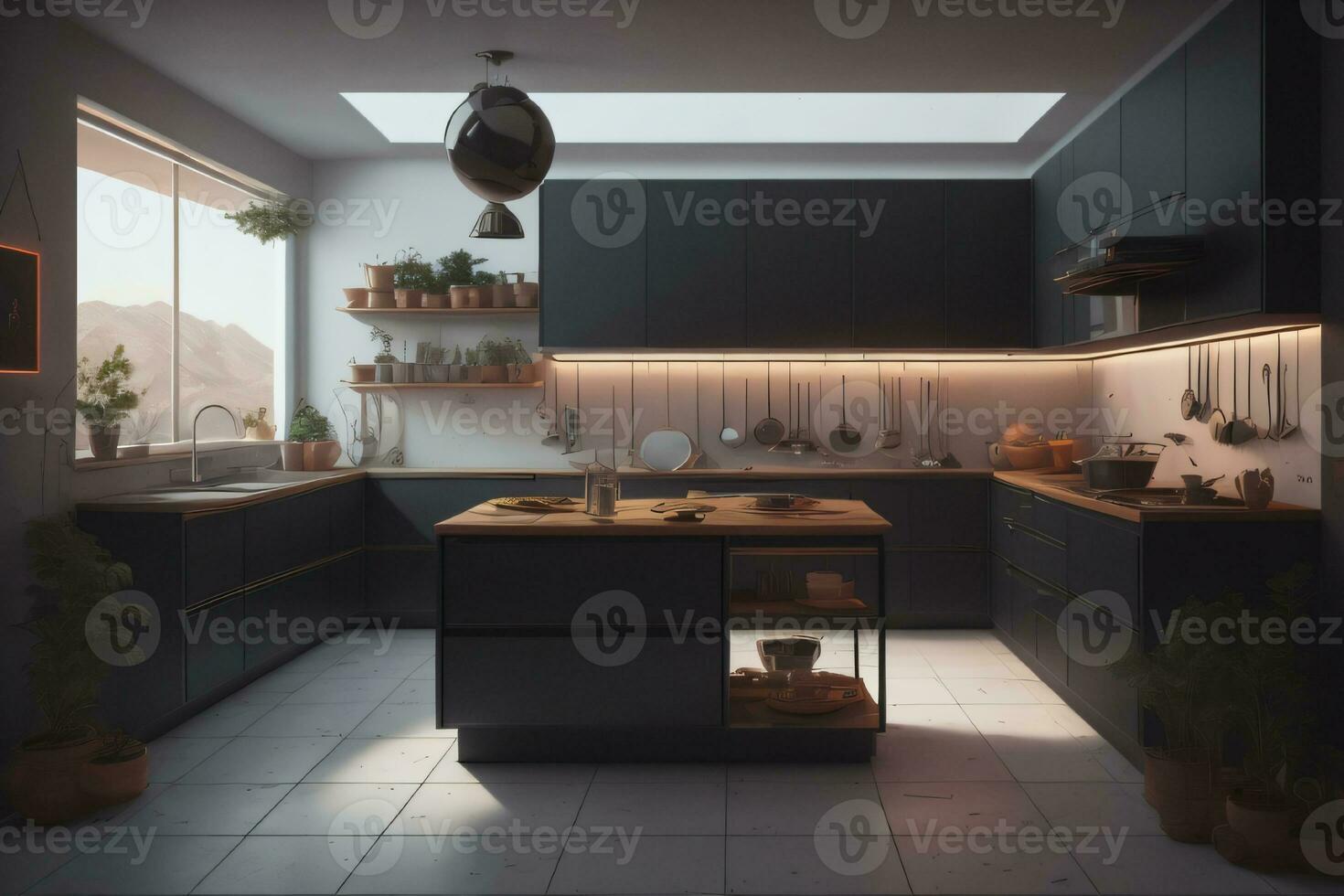 keuken reeks interieur ontwerp, generatief ai foto