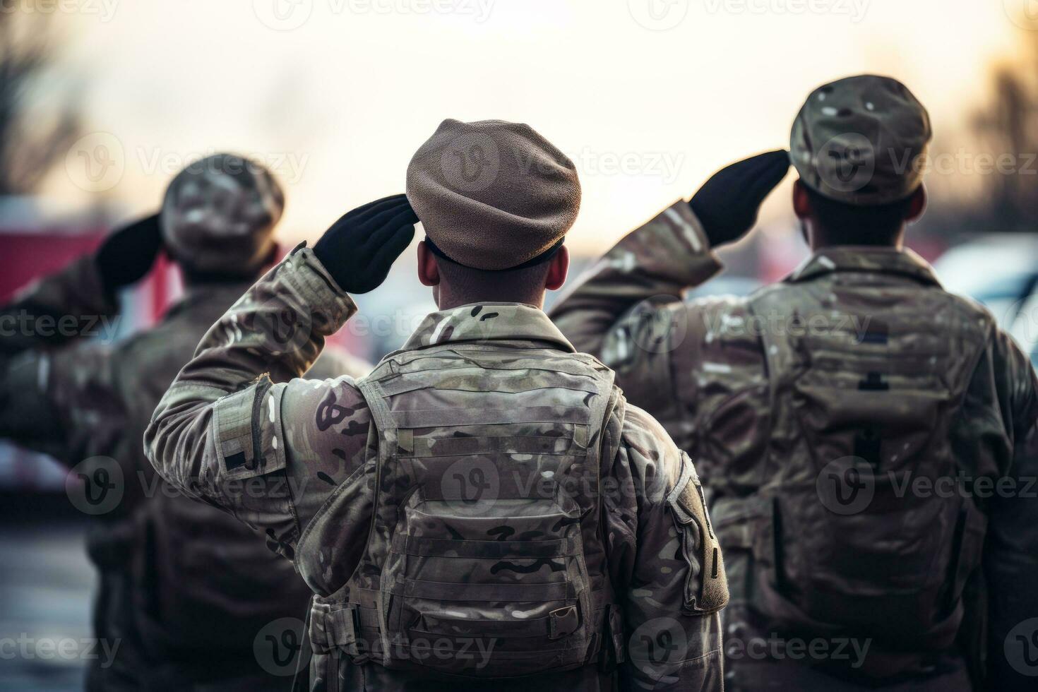 leger groetjes, soldaten zijn wezen getraind generatief ai foto