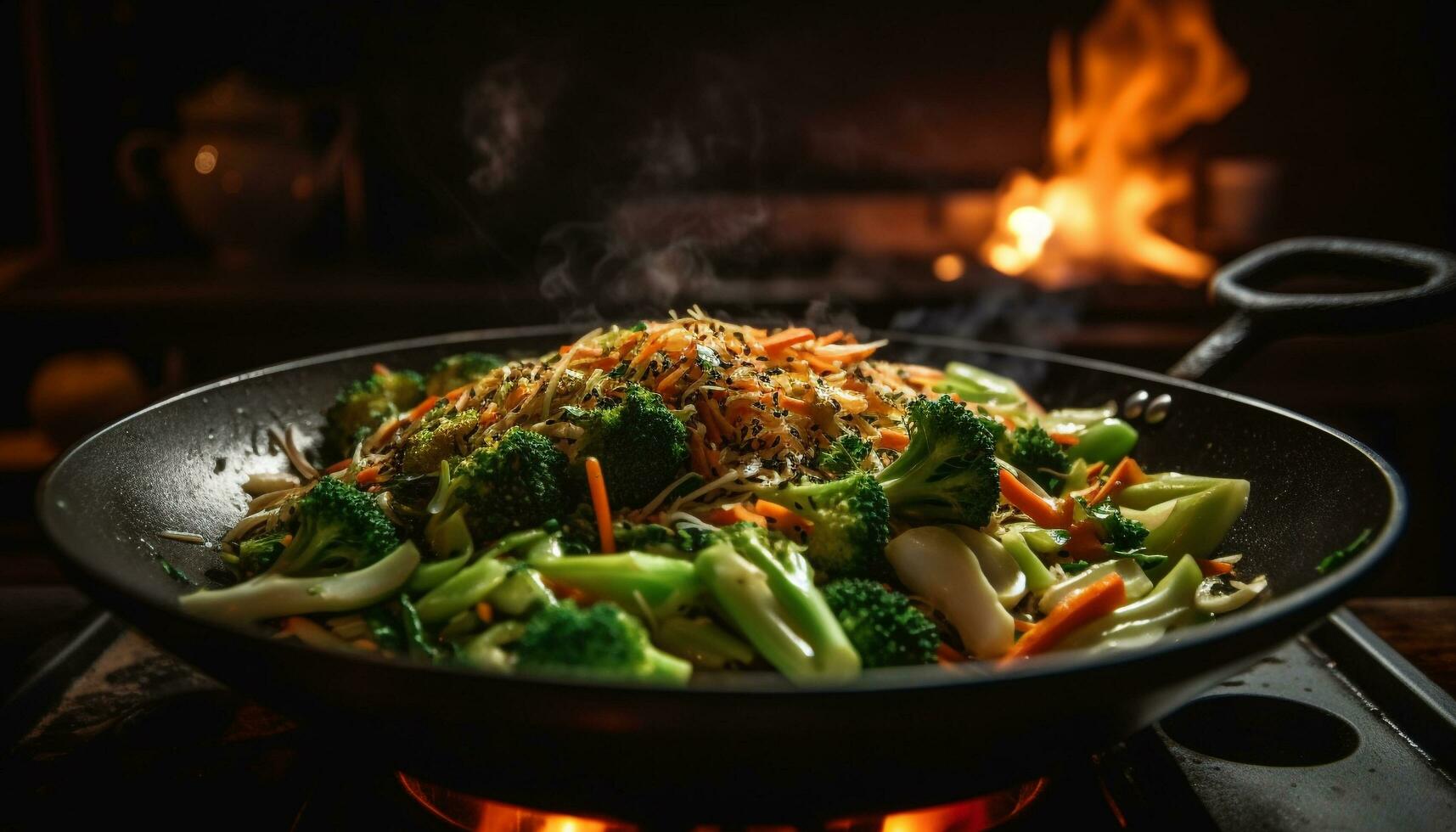 gegrild vlees en groenten creëren een verrukkelijk, gezond lunch optie gegenereerd door ai foto