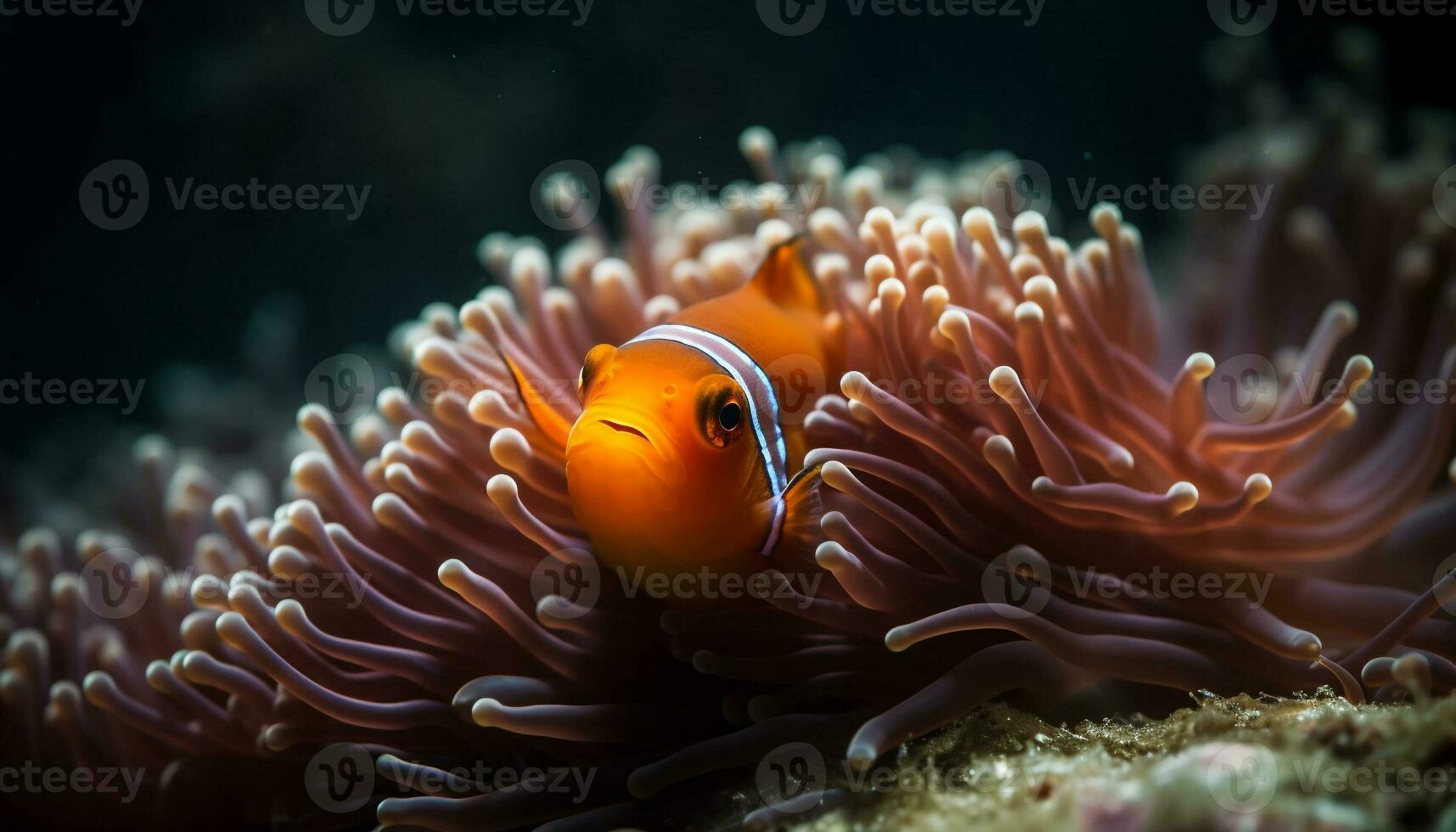 onderwater- dier vis rif natuur clown vis zee leven koraal gegenereerd door ai foto