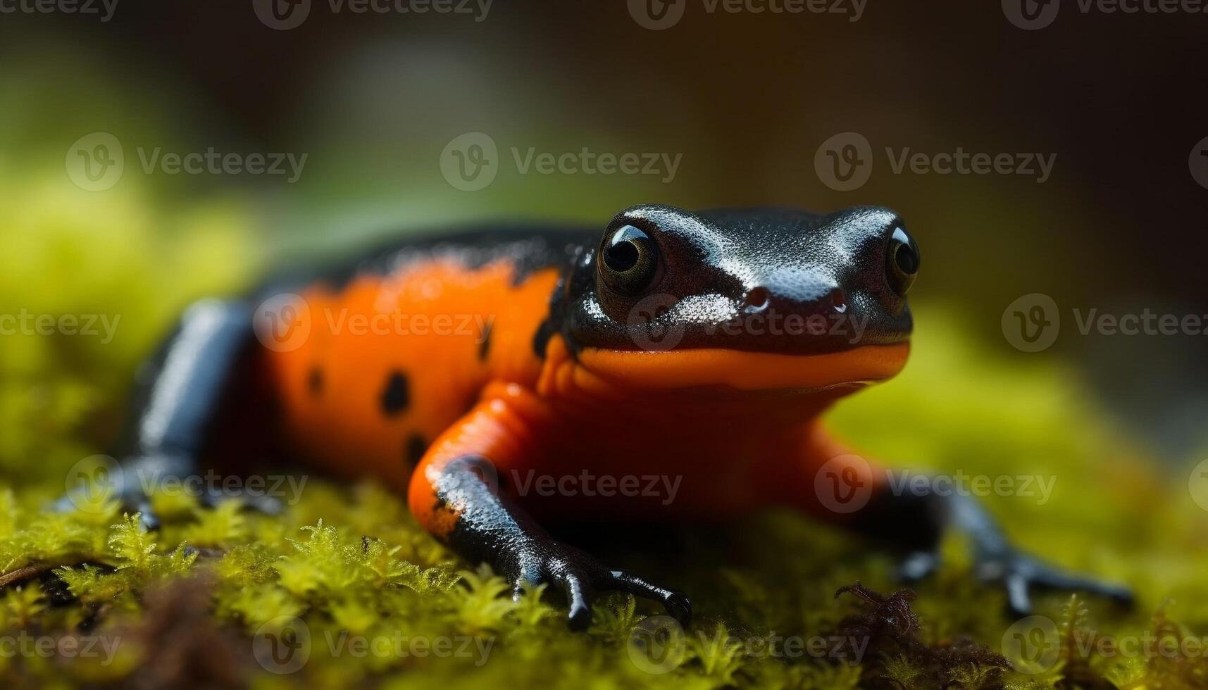 schattig pad zittend Aan een blad in een tropisch regenwoud gegenereerd door ai foto