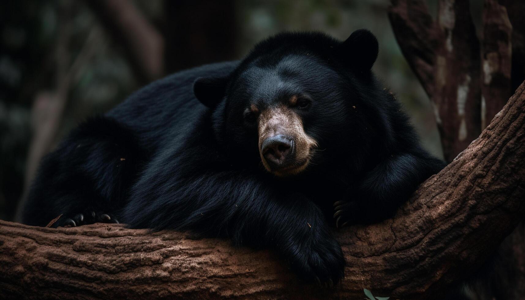 schattig panda zittend Aan een boom, op zoek Bij camera, speels gegenereerd door ai foto