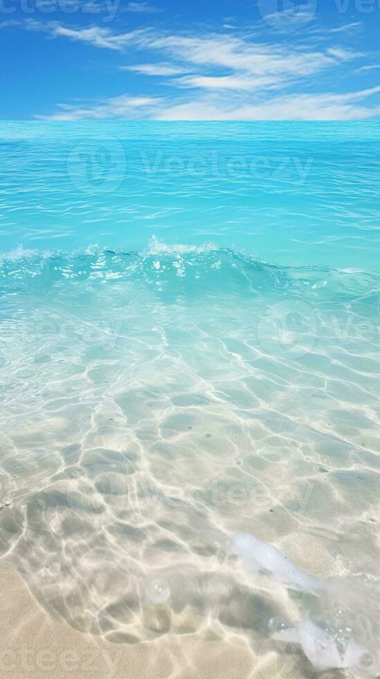 tropisch strand met wit zand en turkoois zee water ai gegenereerd foto