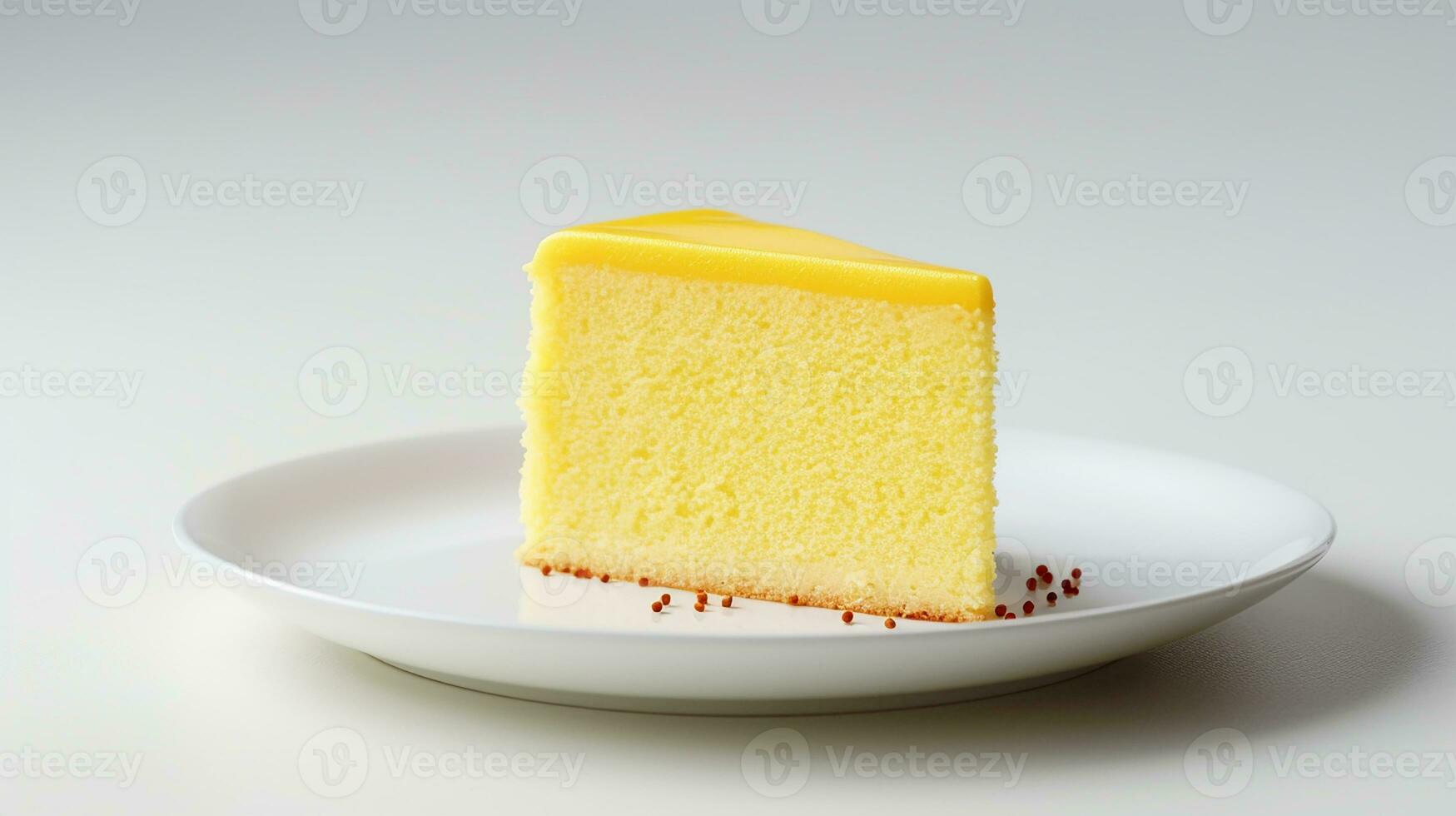 foto van geel spons taart. generatief ai
