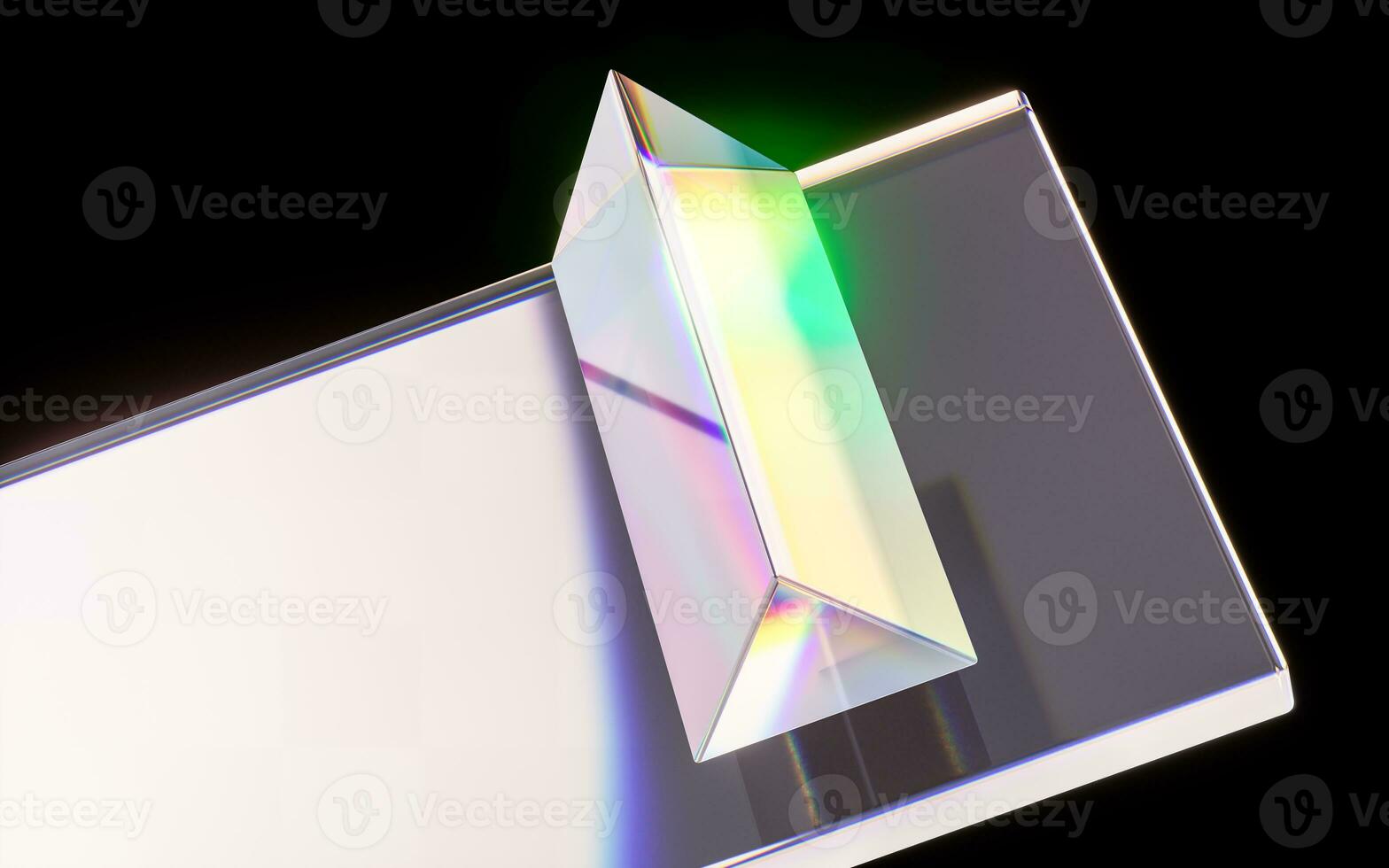 glas geometrieën met spreiding kleuren, 3d weergave. foto