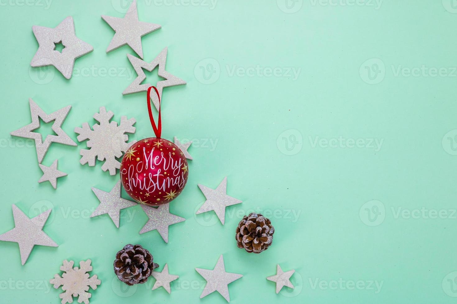 bovenaanzicht met kopieerruimte voor het kerstseizoen foto