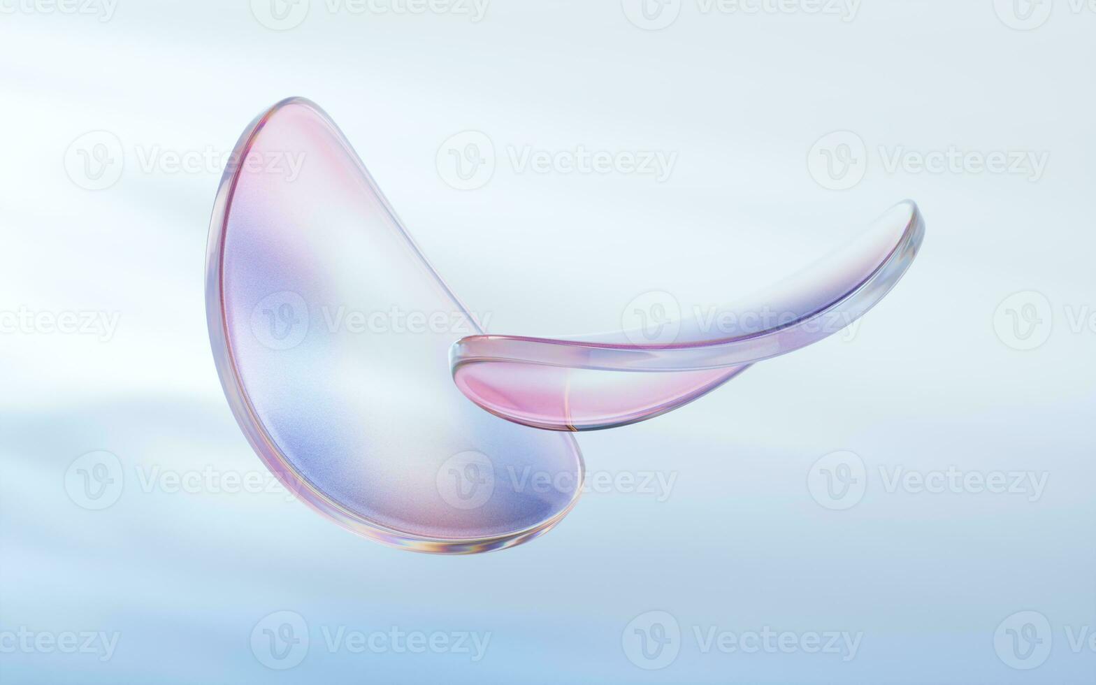 kromme glas met licht verlicht, 3d weergave. foto