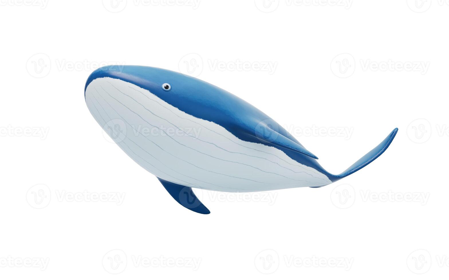 walvis met tekenfilm stijl, 3d weergave. foto