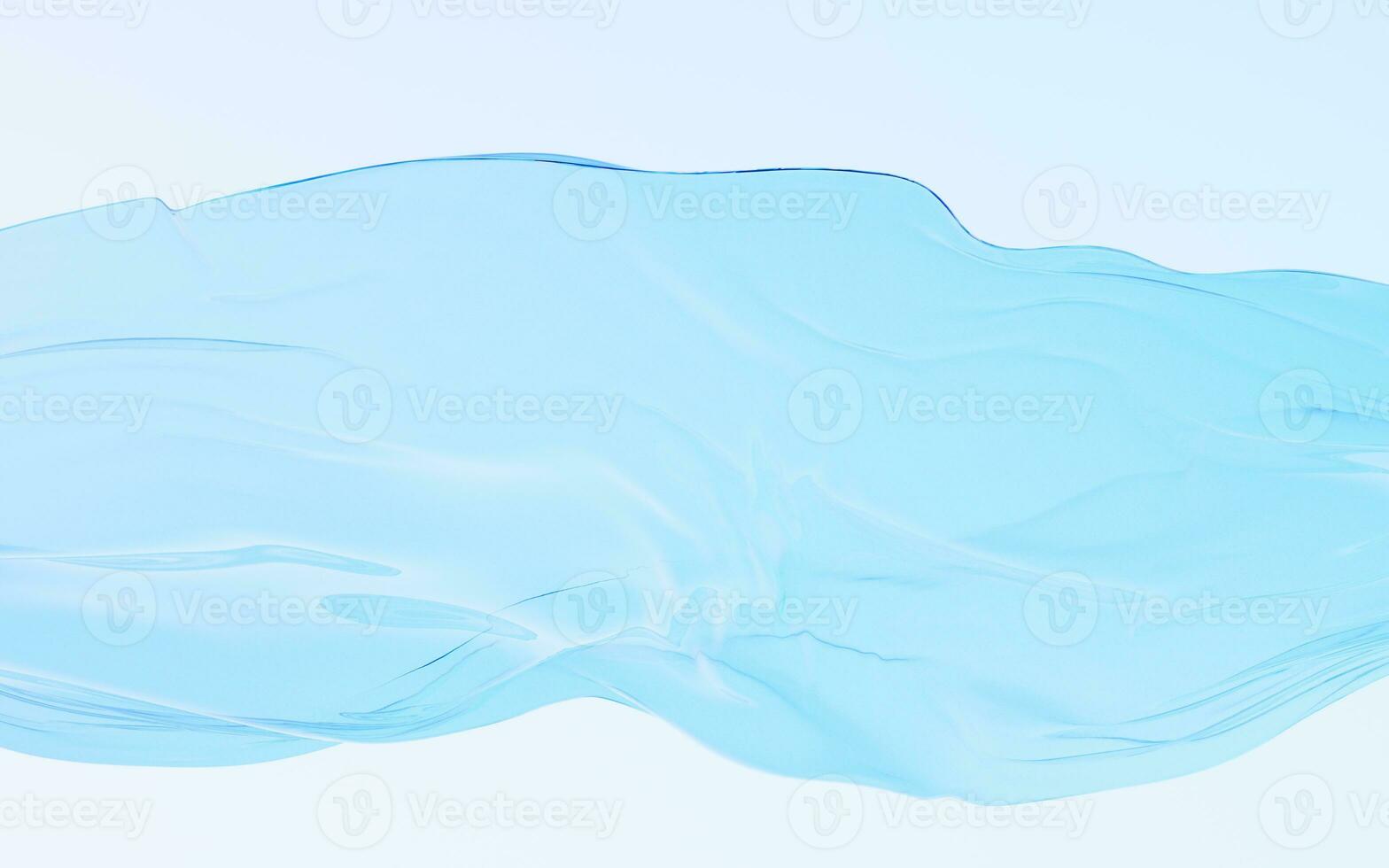 vloeiende transparant blauw lap, 3d weergave. foto