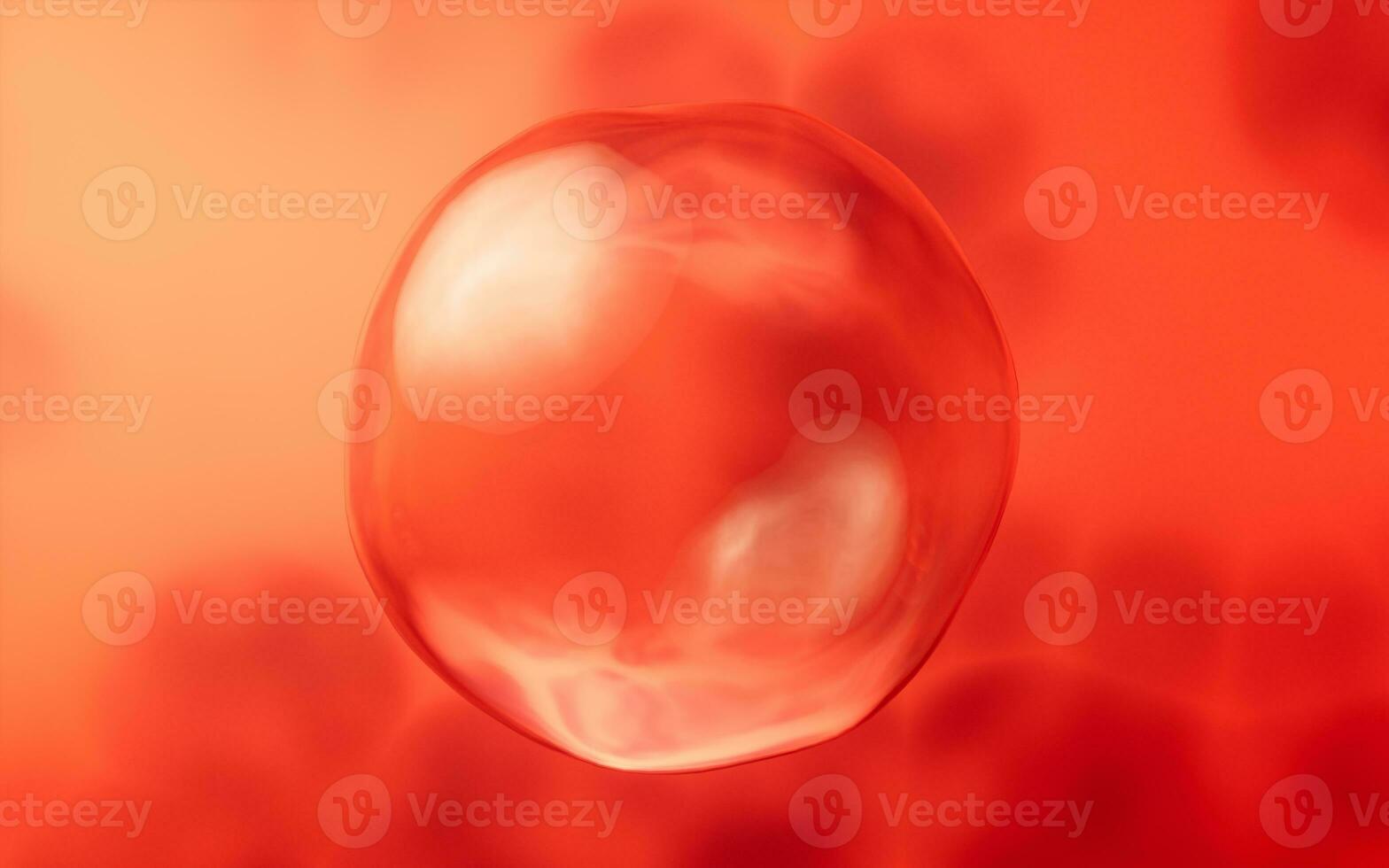 rood zacht vloeistof bubbel achtergrond, 3d weergave. foto