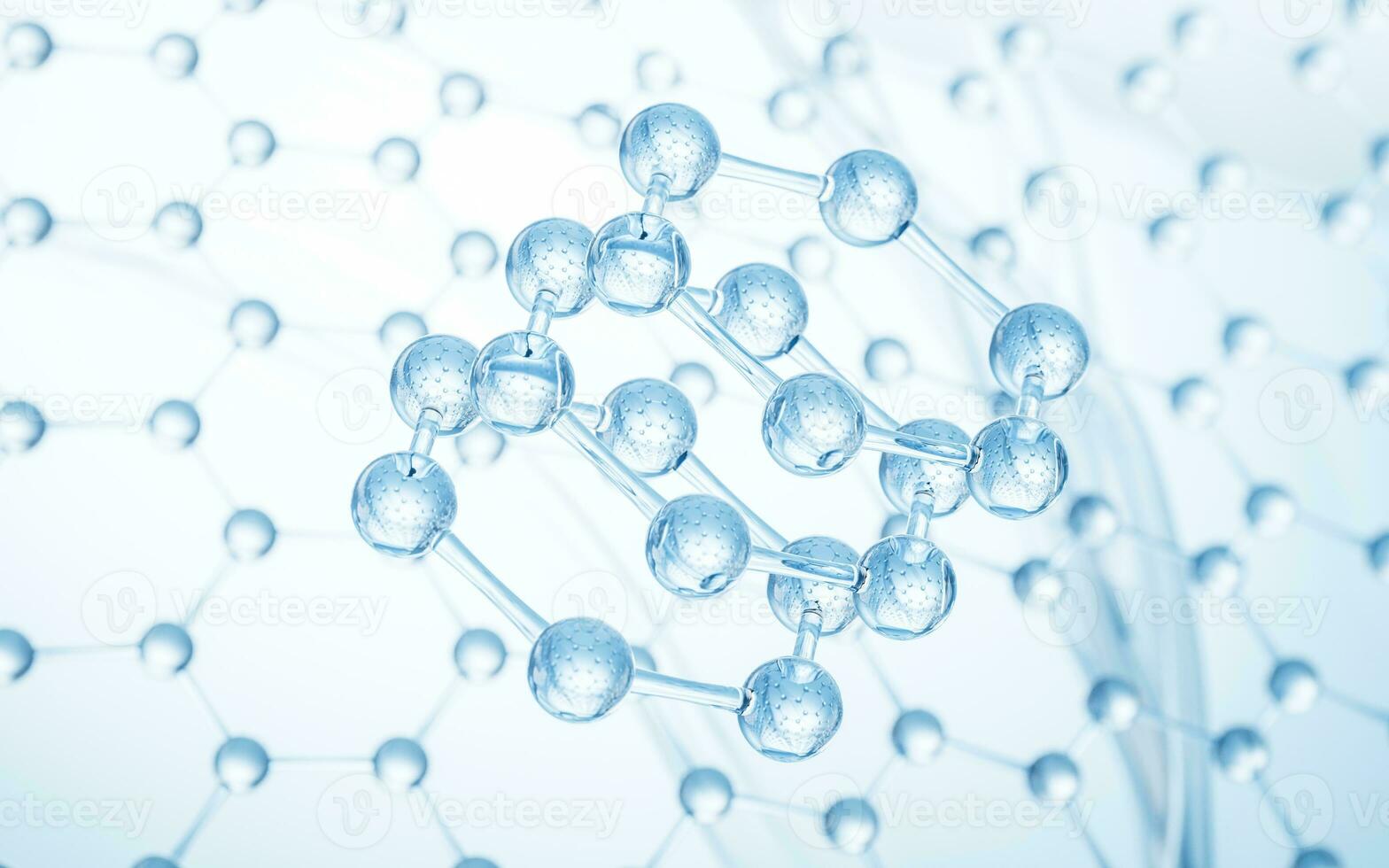 molecuul structuur met transparant achtergrond, 3d weergave. foto