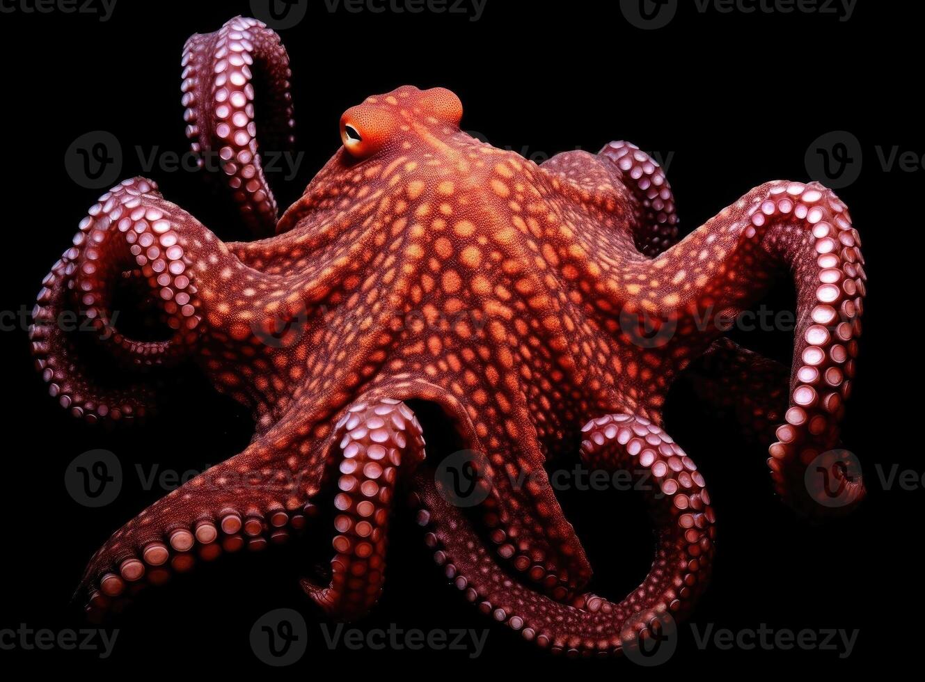 Octopus zwemmen in de oceaan. generatief ai. foto