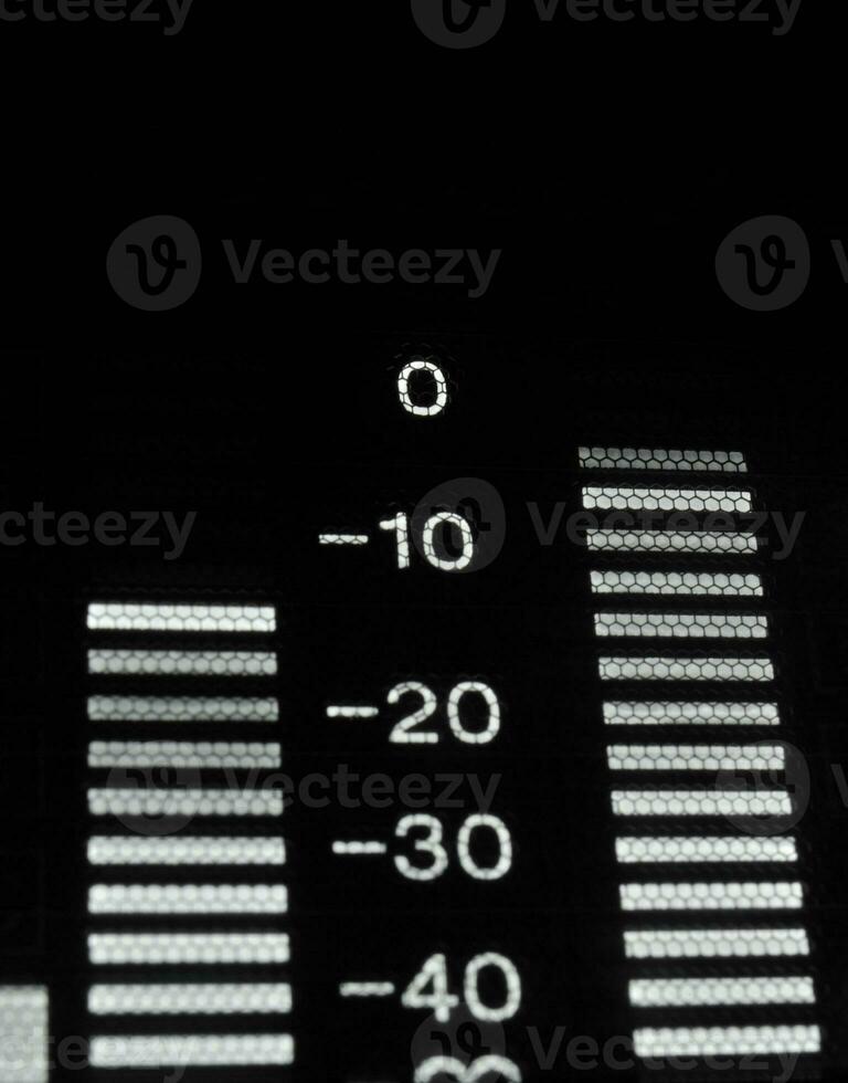 macro schot-weergave van de uitzending video speler, equalizer foto