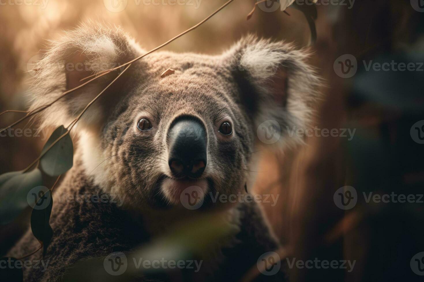 koala Aan de achtergrond van Australisch natuur, dieren van Australië. ai generatief foto