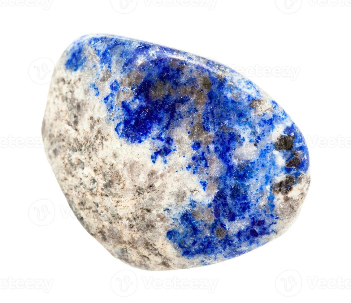 tuimelde lapis lazuli lazuriet edelsteen steen geïsoleerd foto