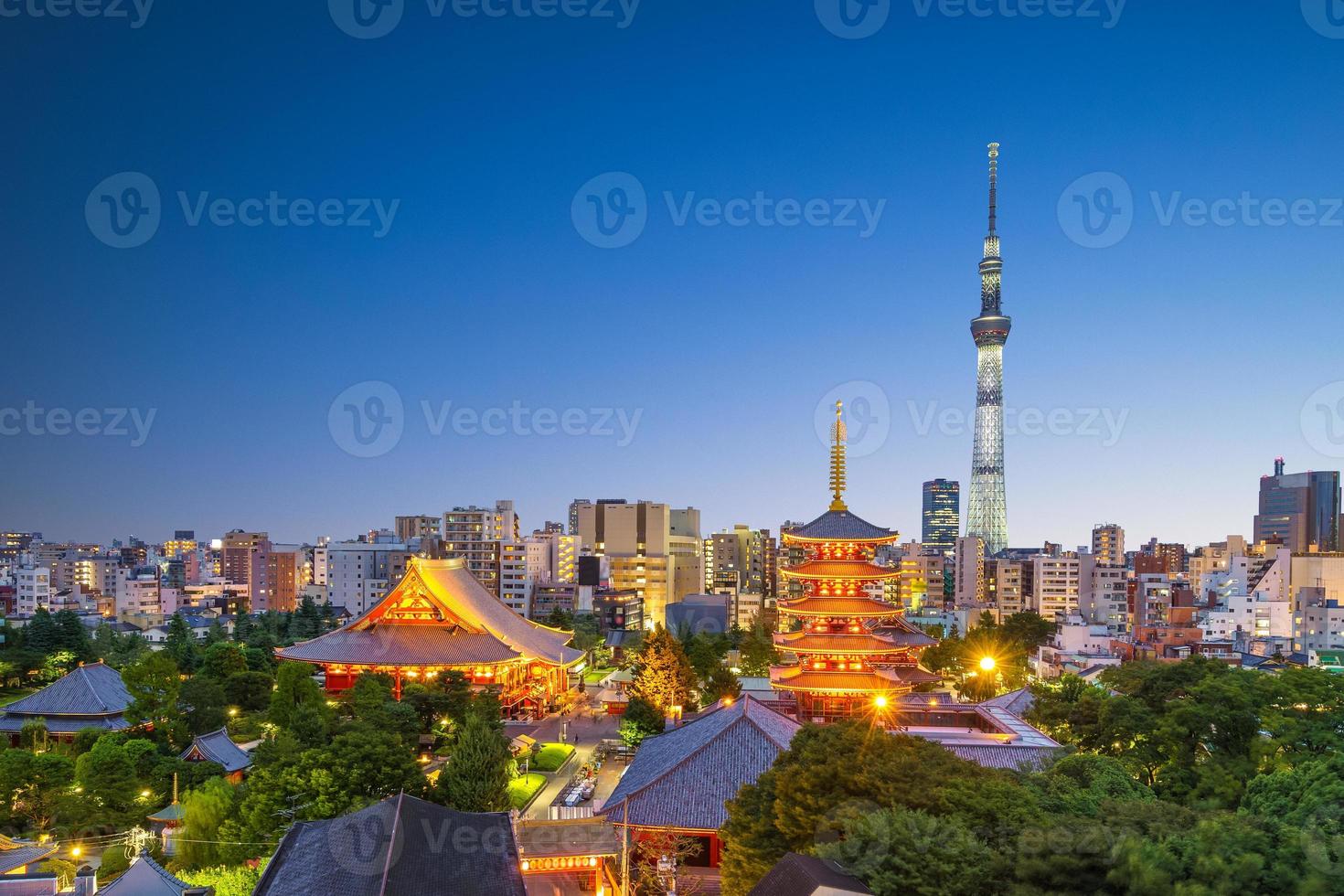 skyline van de stad tokyo in japan foto