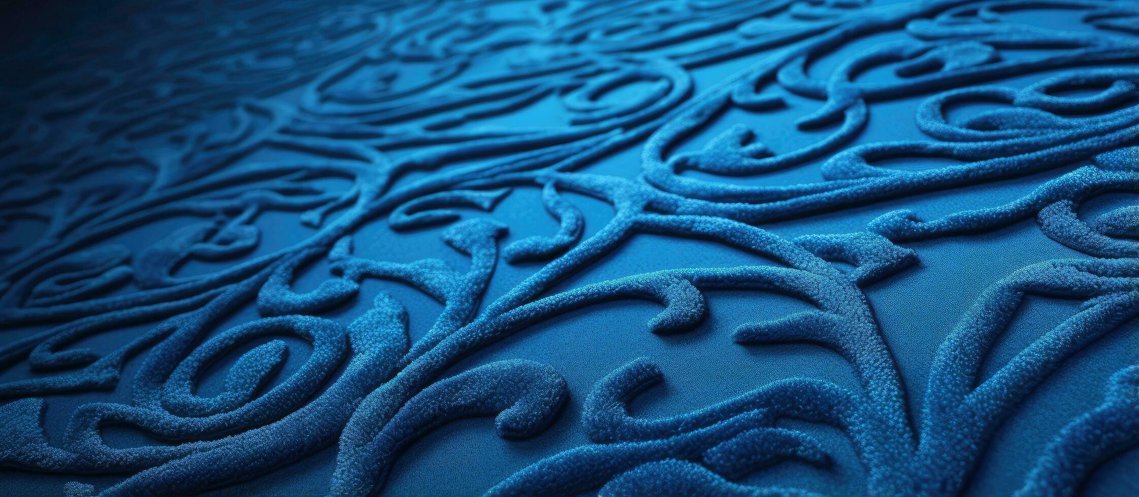 detailopname blauw tapijt behang achtergrond foto