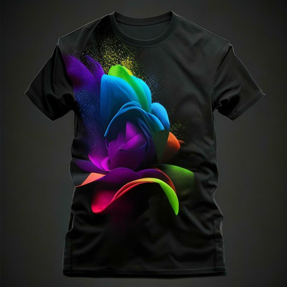 vrij foto overhemd mockup concept met duidelijk kleding kleurrijk t-shirts mockup met kopiëren ruimte genereren ai