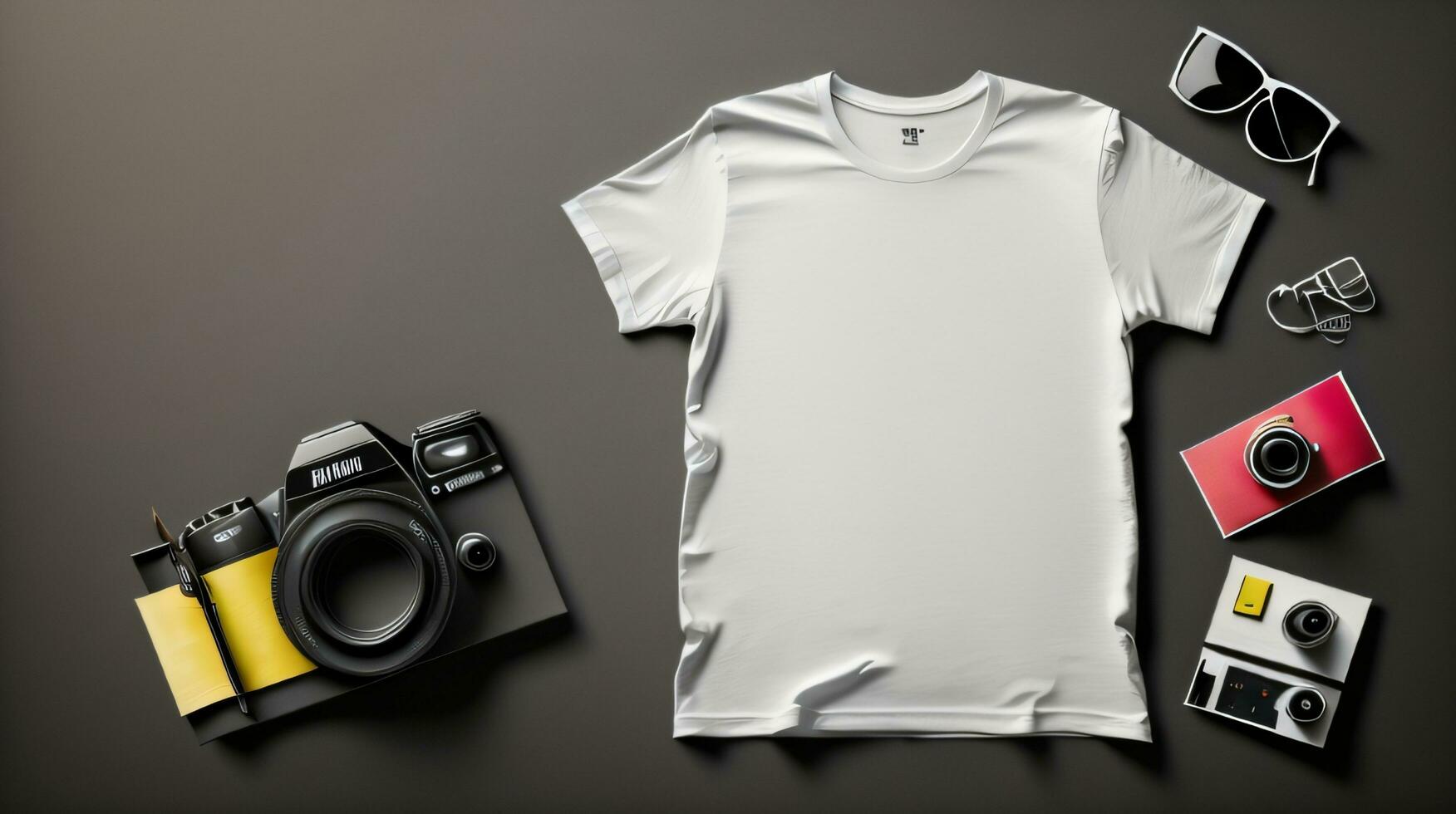 t-shirts mockup met tekst ruimte Aan colrful achtergrond hd ai foto