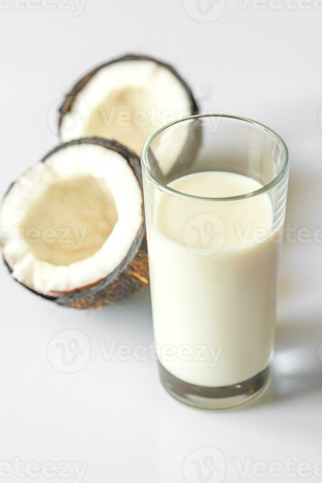 glas van kokosnoot melk foto