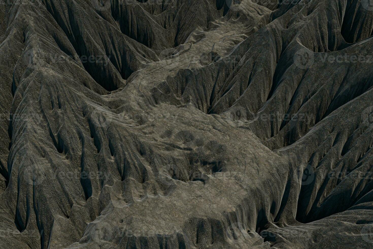 rollend berg wegen, natuurlijk achtergrond, 3d weergave. foto