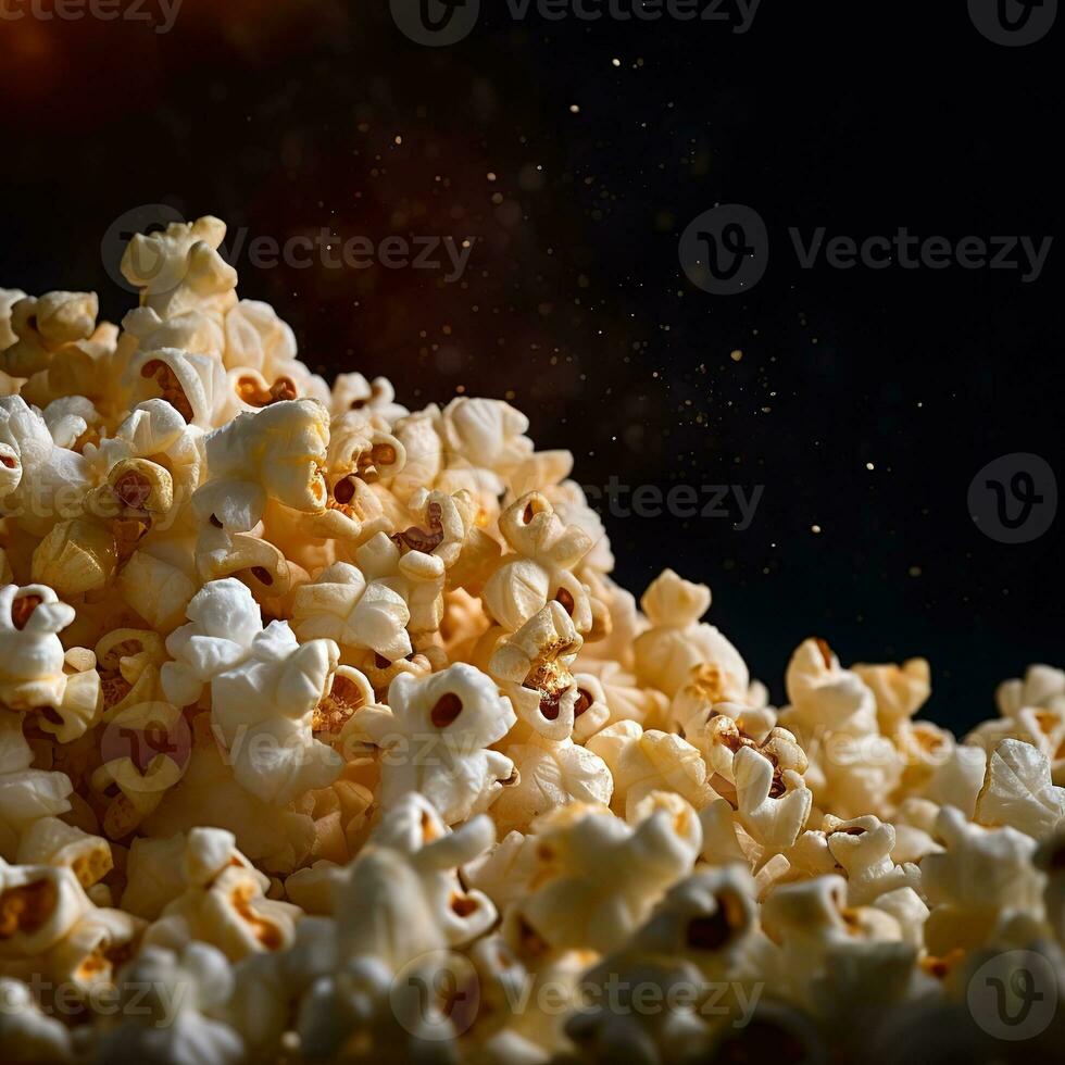 realistisch foto van popcorn. detailopname voedsel fotografie. ai gegenereerd