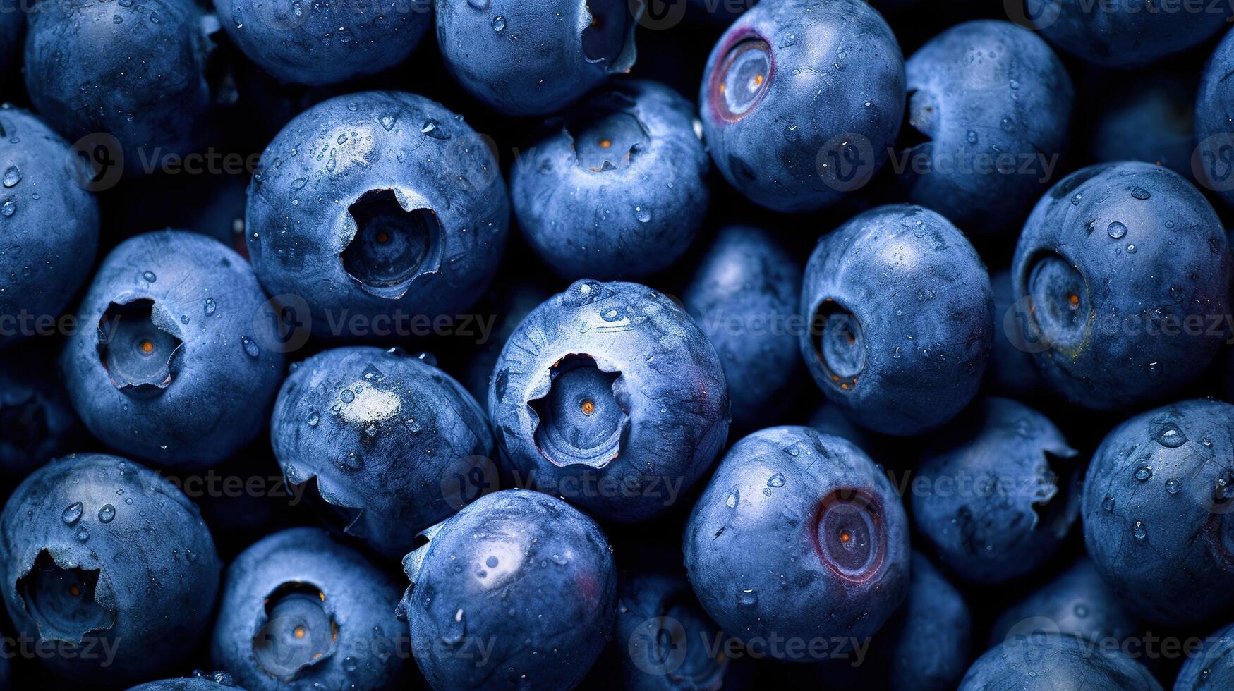 realistisch foto van een bundel van bosbessen. top visie fruit landschap. ai gegenereerd