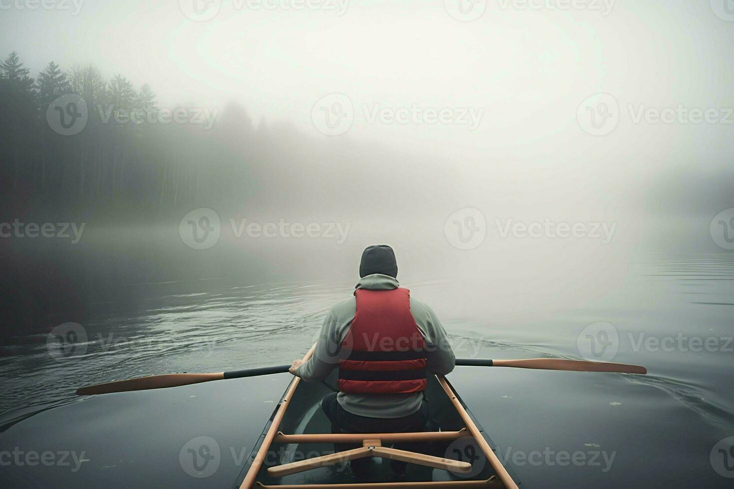 Mens boot mistig. genereren ai foto