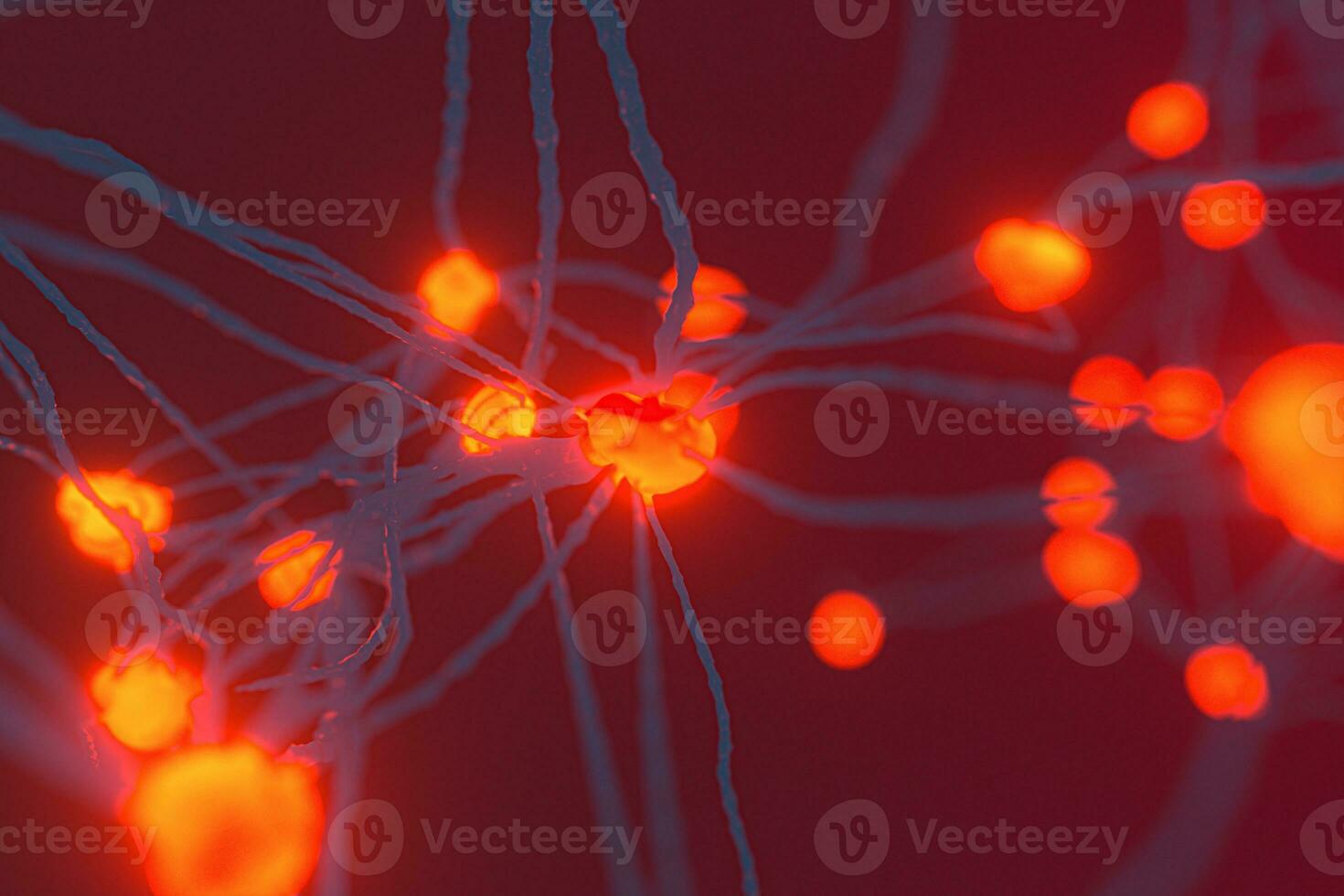 de ingewikkeld nerveus systeem, abstract conceptie, 3d weergave. foto