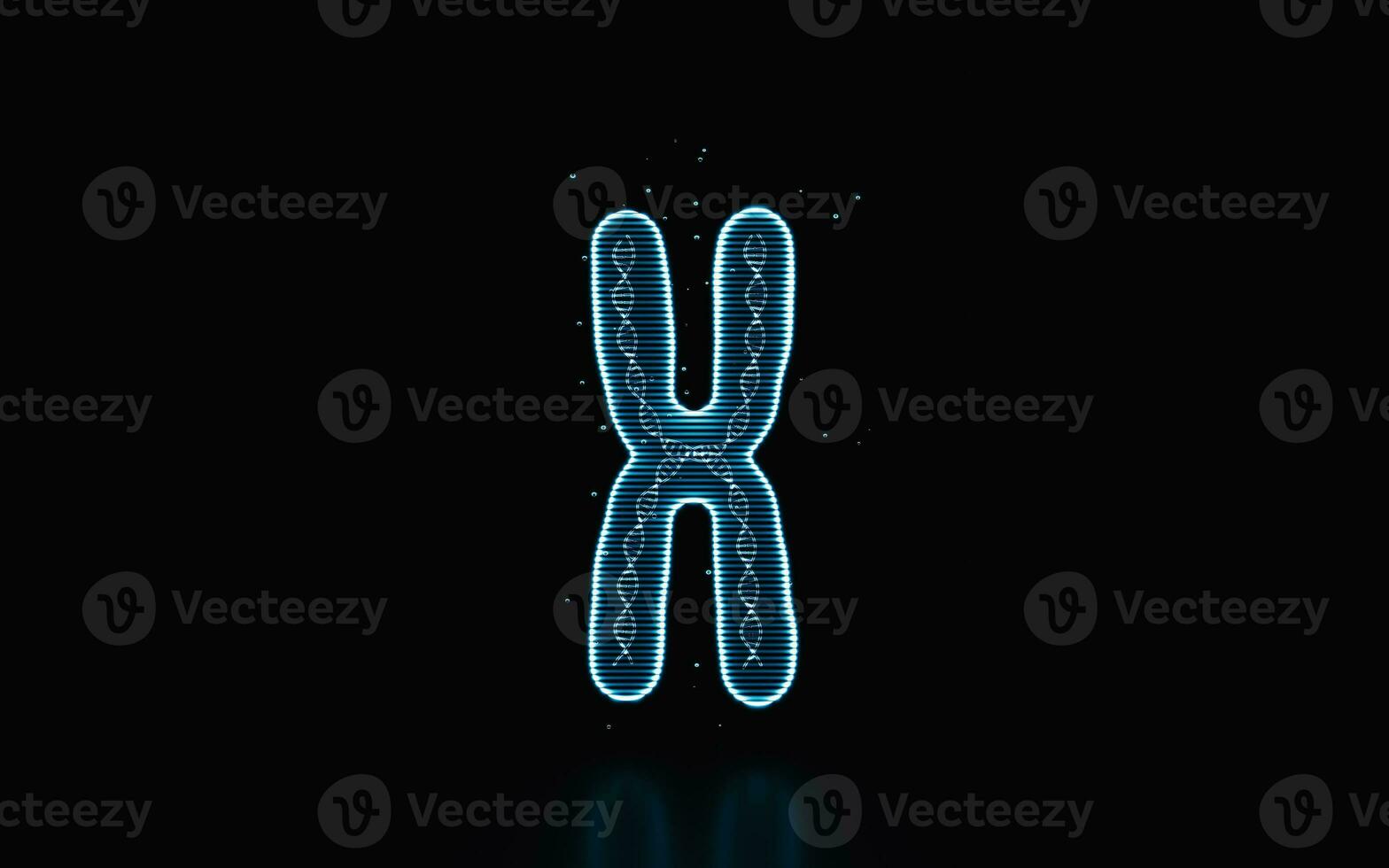 holografische beeld van chromosoom, futuristische element, 3d weergave. foto