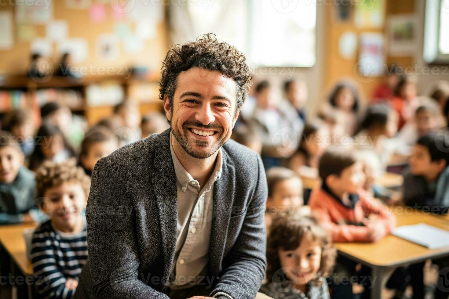 dynamisch leraar opleiden verschillend elementair klasse foto