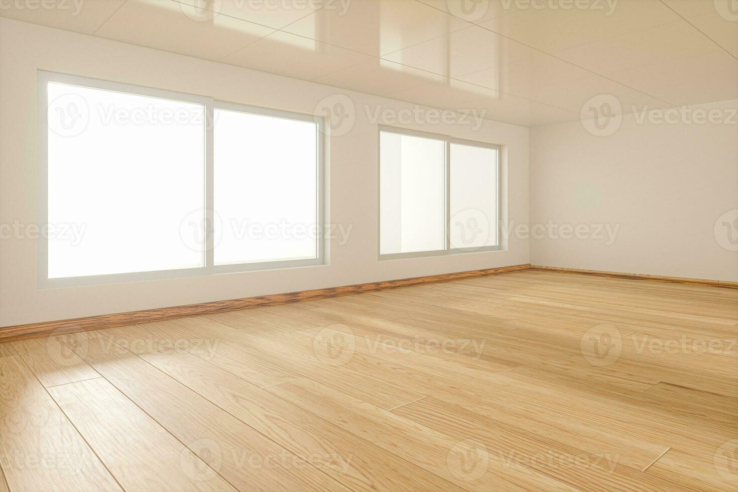 de wit leeg kamer met zonlicht komt eraan van de venster, 3d weergave. foto