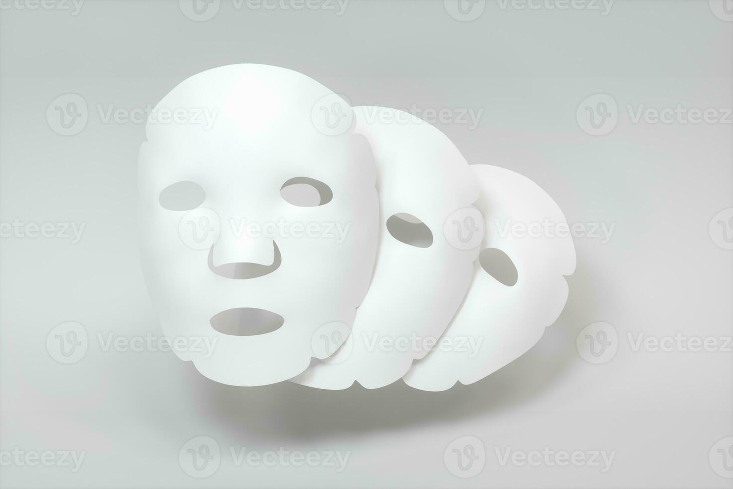 wit masker, huid zorg concept, 3d renderen foto