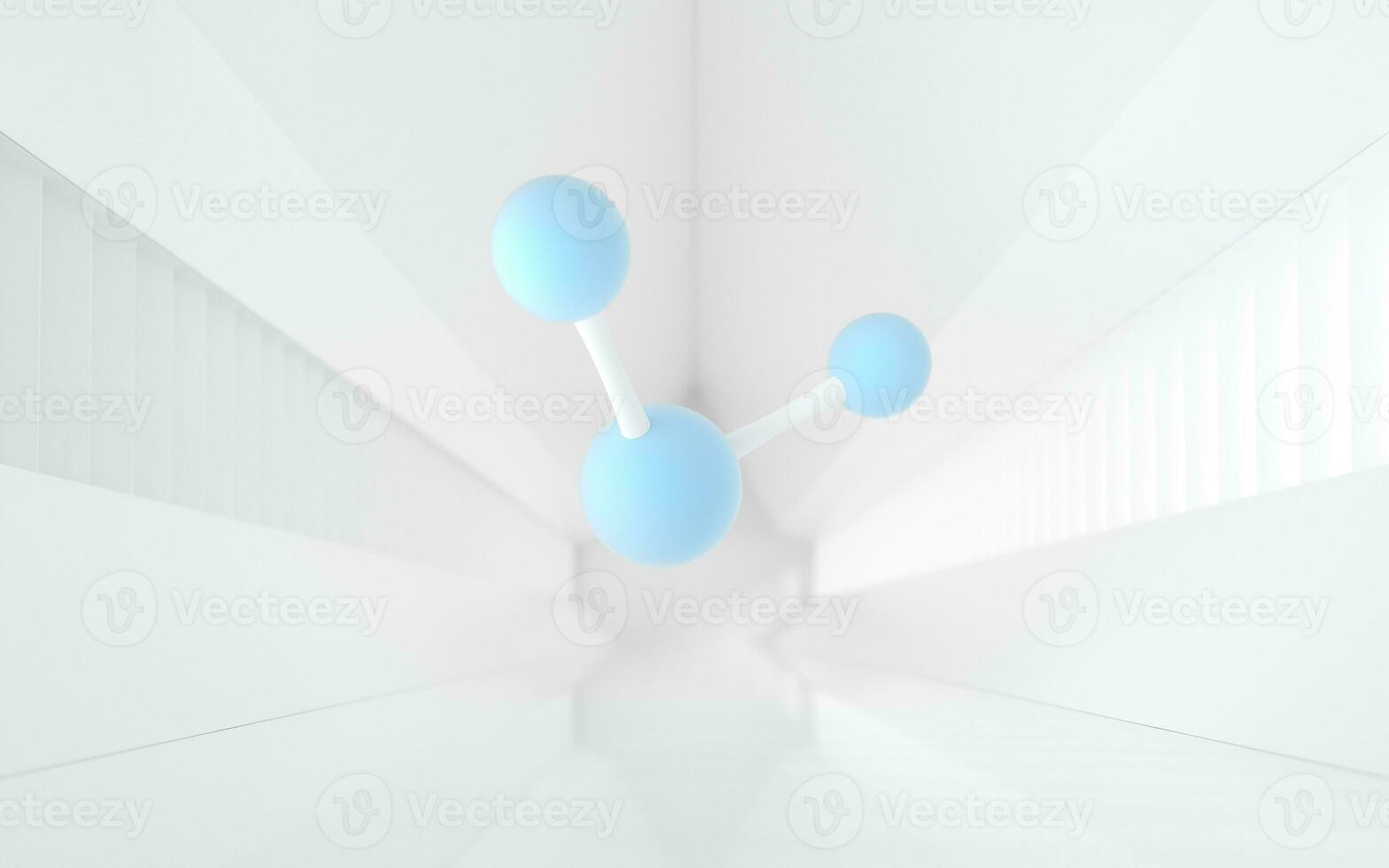 molecuul met wit achtergrond, 3d weergave. foto