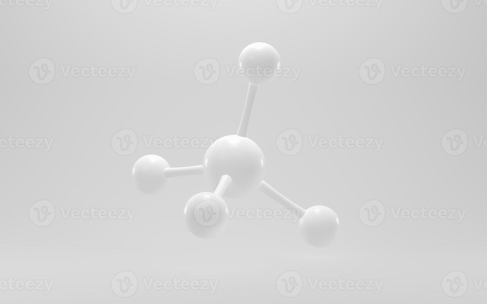 eenvoud chemisch molecuul met wit achtergrond, 3d weergave. foto