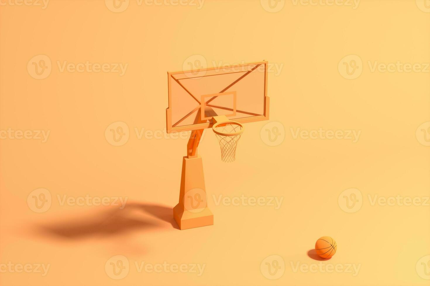 3d model- van basketbal staat, 3d weergave. foto