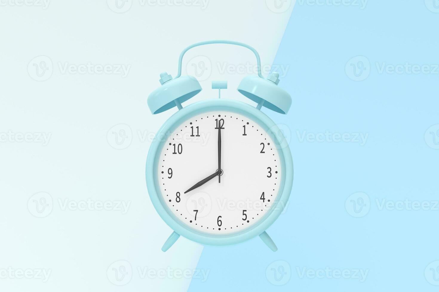 klassiek alarm klok, concept van tijd, 3d weergave. foto