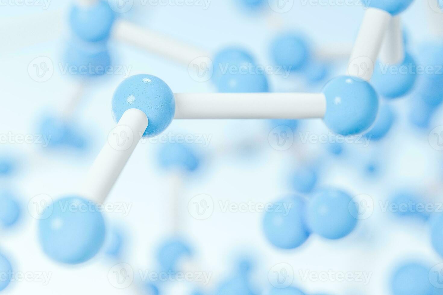 verbonden bollen met blauw achtergrond, 3d weergave. foto