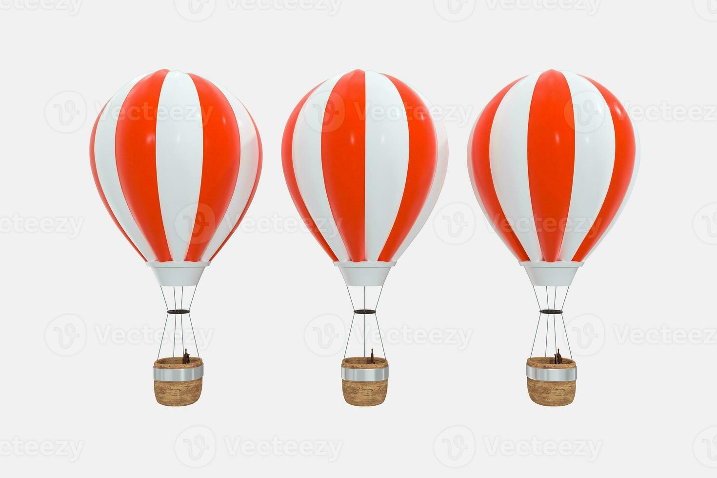 rood hete lucht ballon met wit achtergrond, 3d weergave. foto