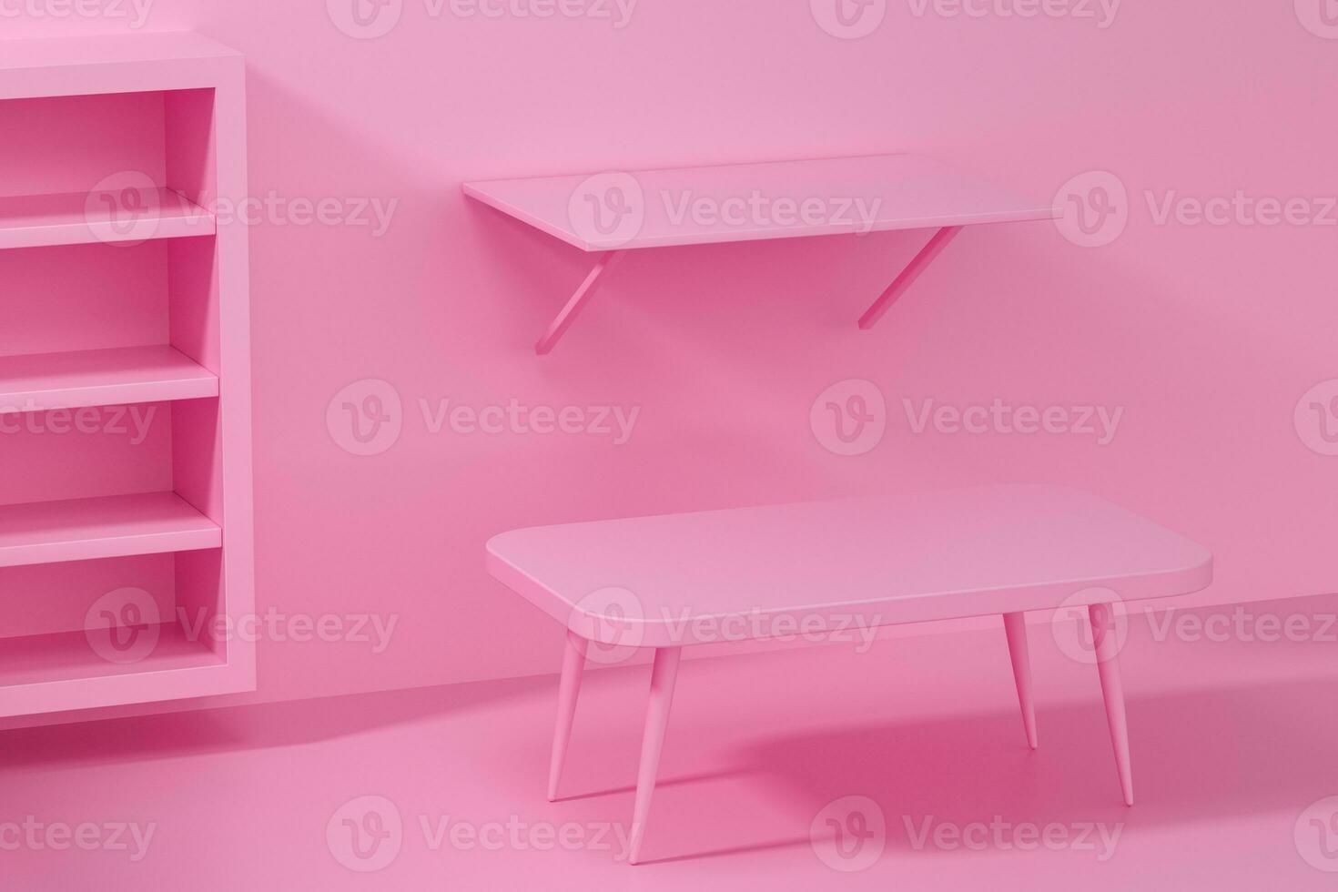 model- van meubilair in de leven kamer, 3d weergave. foto