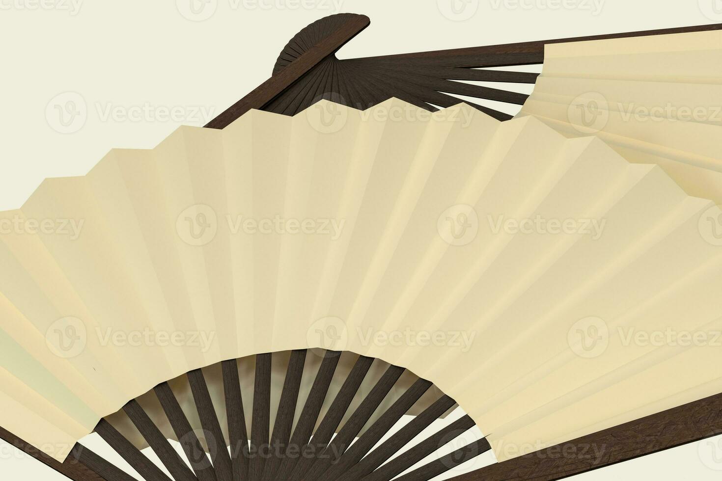 fans met wit achtergrond, Chinees stijl decoratie, 3d, weergave. foto