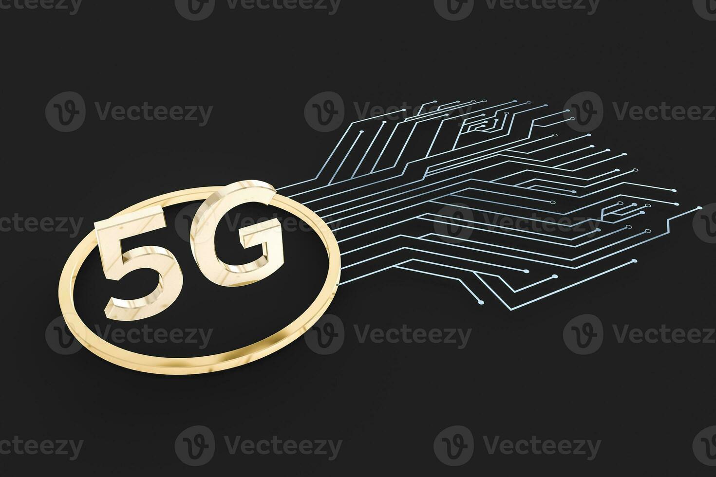 3d weergave, 5g doopvont en stroomkring achtergrond foto