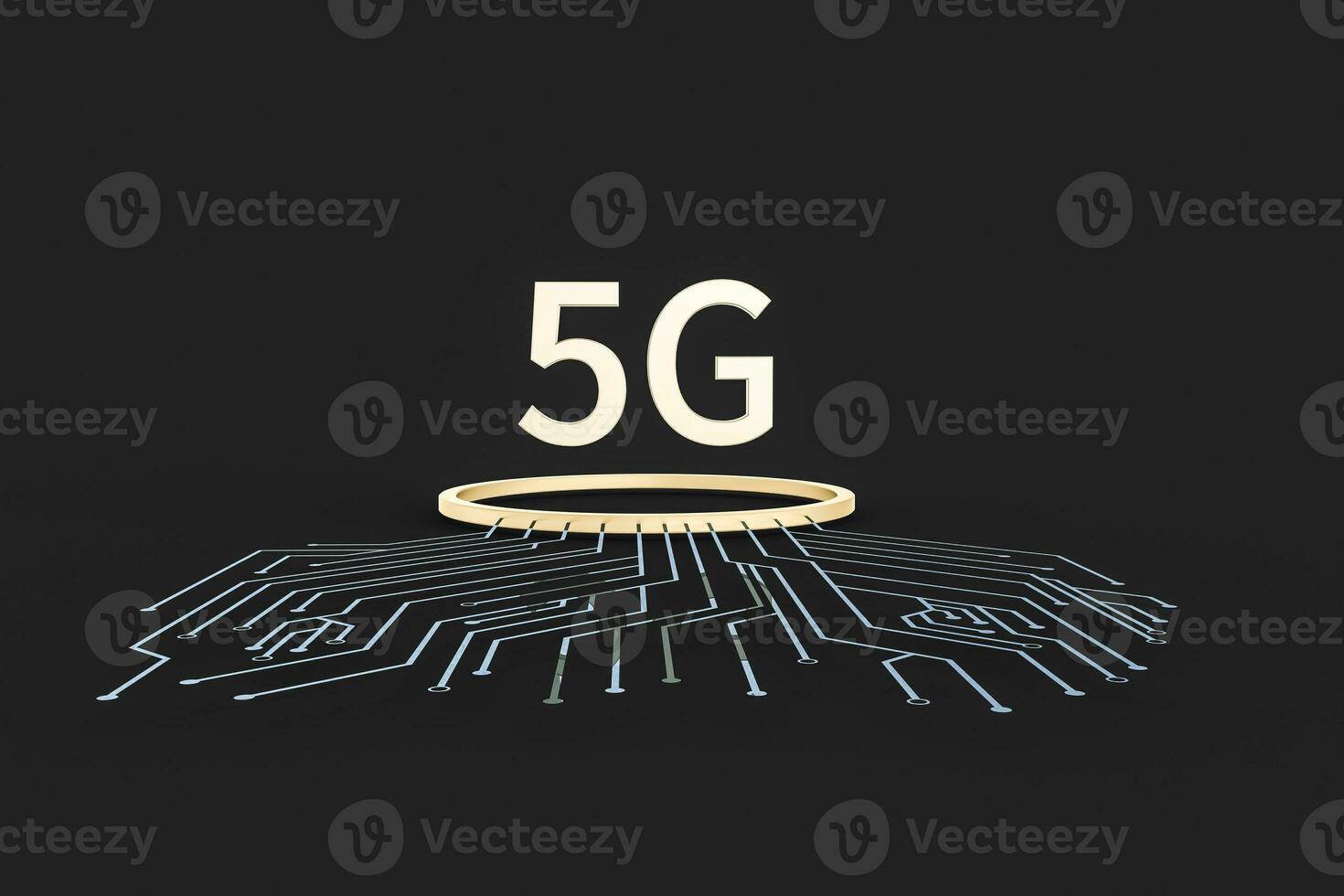 3d weergave, 5g doopvont en stroomkring achtergrond foto