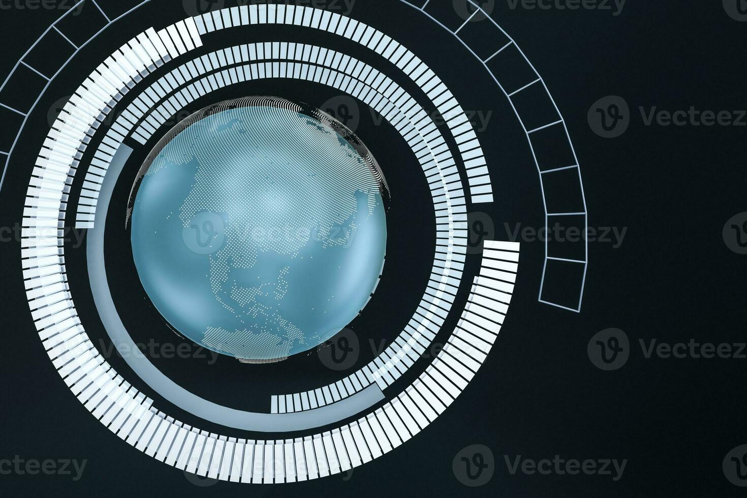 3d weergave, gegevens en aarde grafiek met hud elementen foto