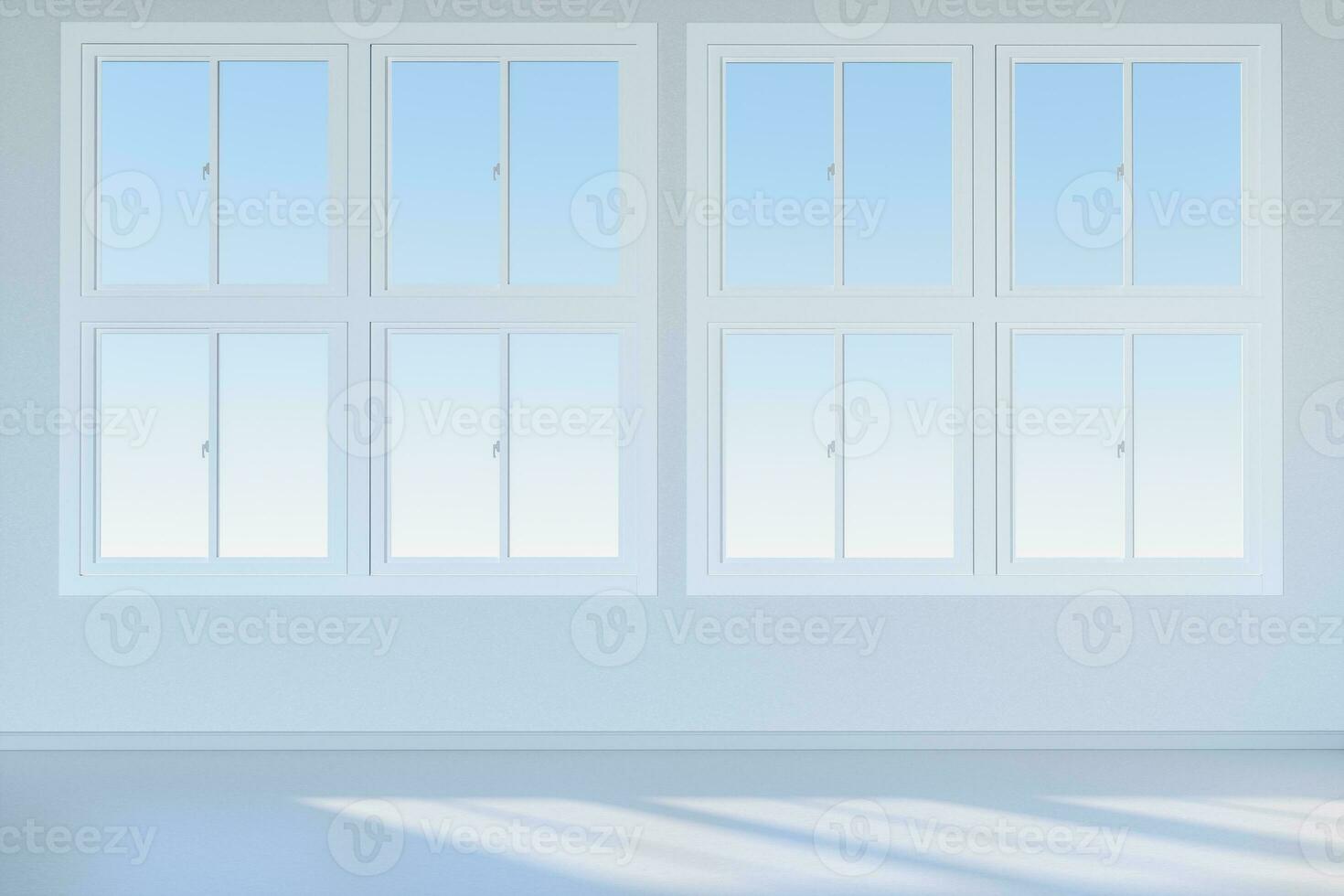 de schoonmaak huis en de zonneschijn van de venster, 3d weergave. foto