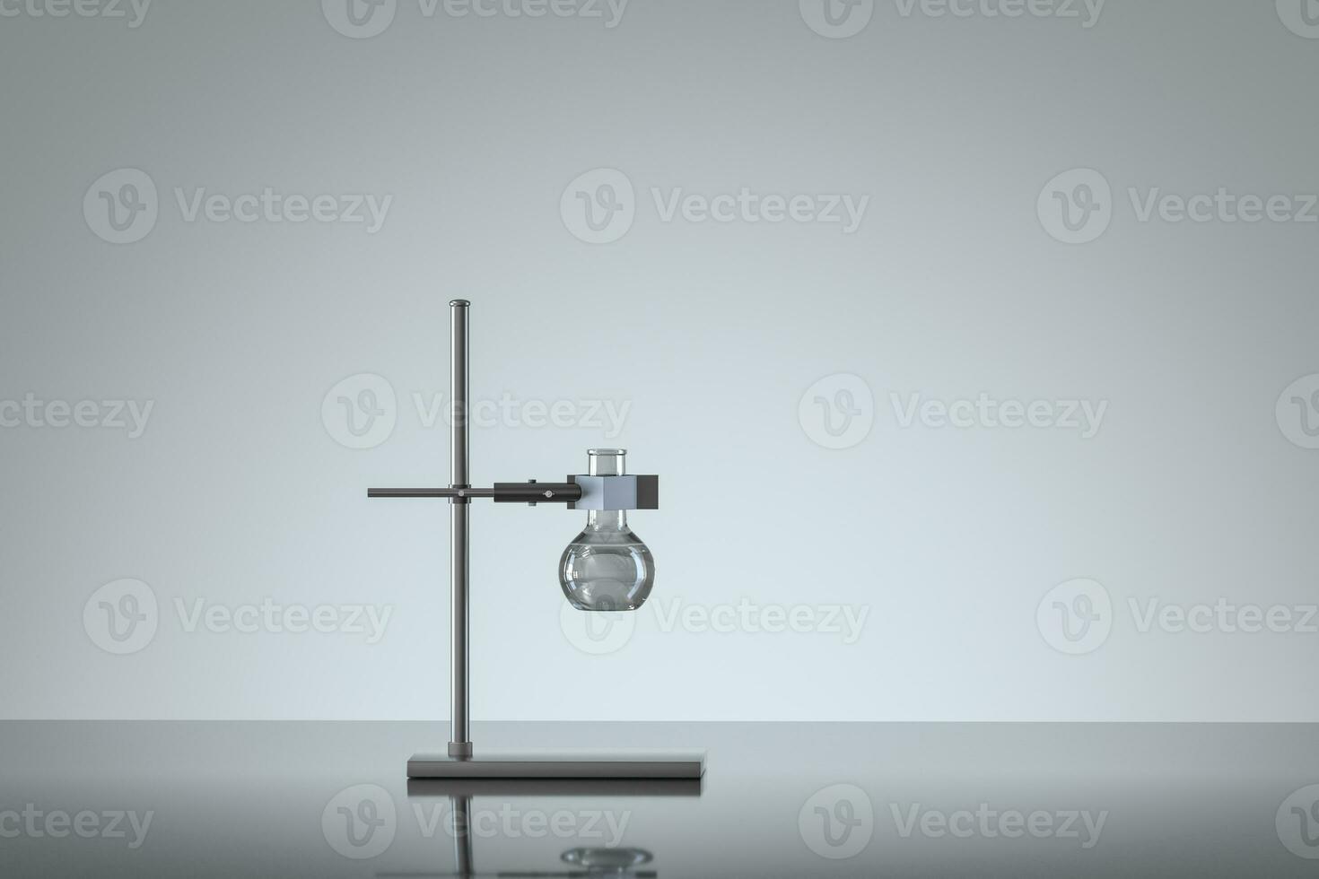 chemisch instrumenten en reagentia in de laboratorium, 3d renderen foto