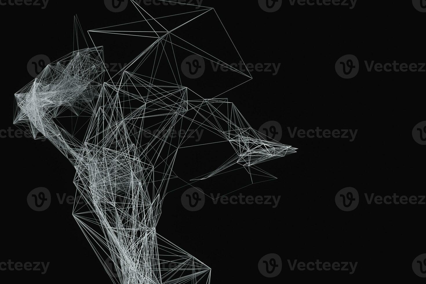 technologisch structuur lijnen met zwart achtergrond, 3d weergave. foto