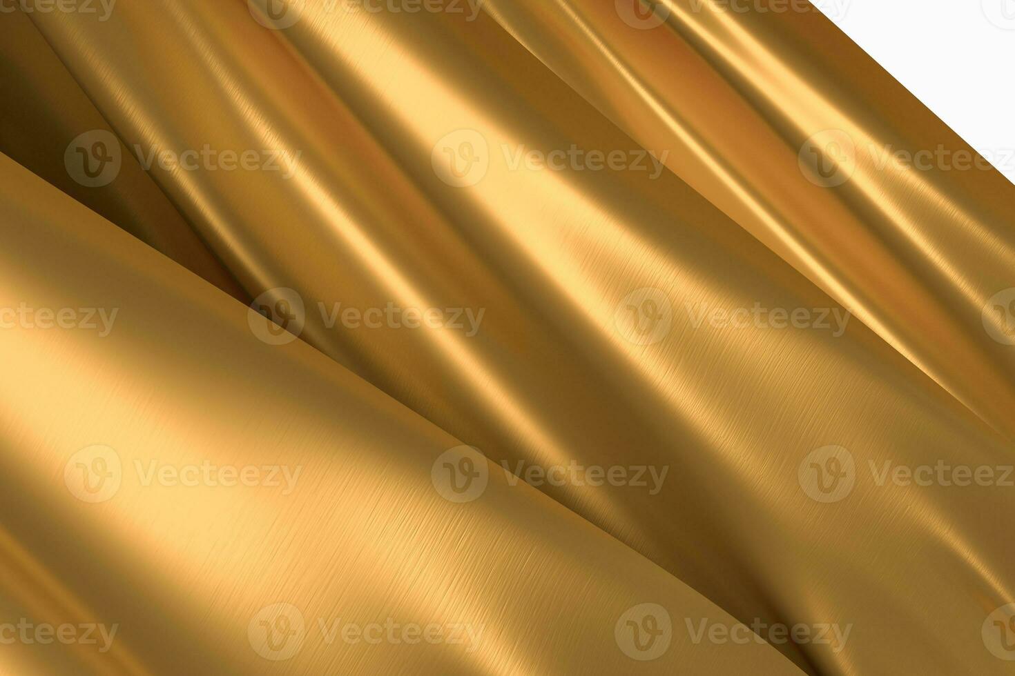 3d weergave, gouden vloeiende kleding achtergrond. foto