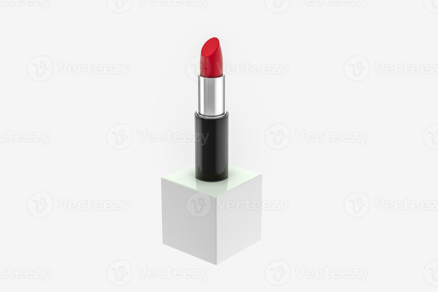 lippenstift met licht kleur achtergrond, Product fotografie, 3d weergave. foto