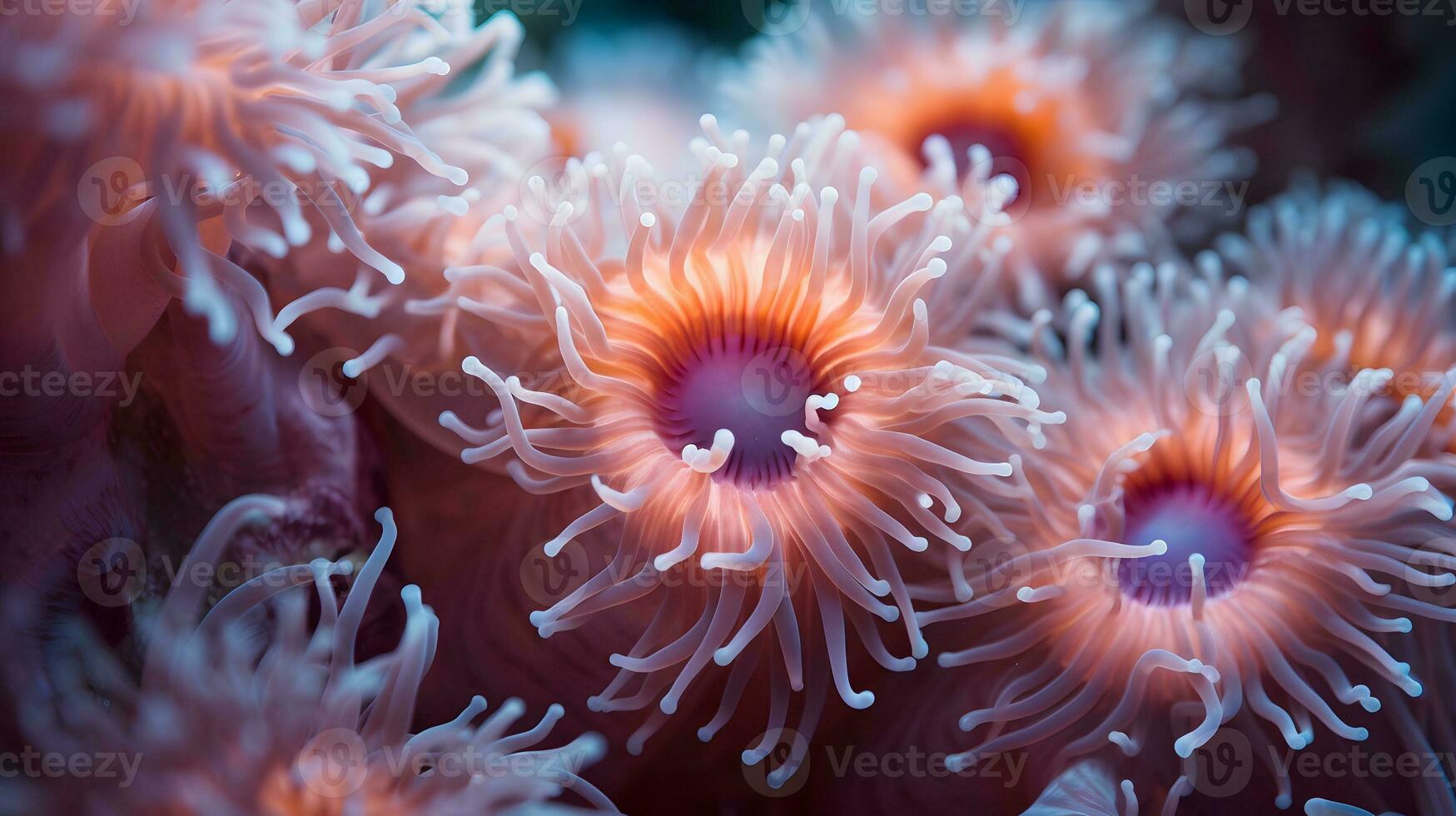 anemoon actinia structuur onderwater- rif zee koraal foto